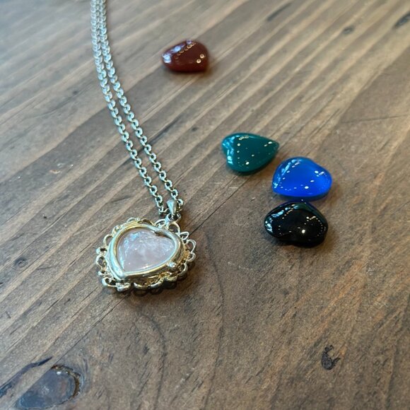 5-in-1 Handmade Sterling Filigree Locket with Exchangeable Stones - Picture 5 of 7